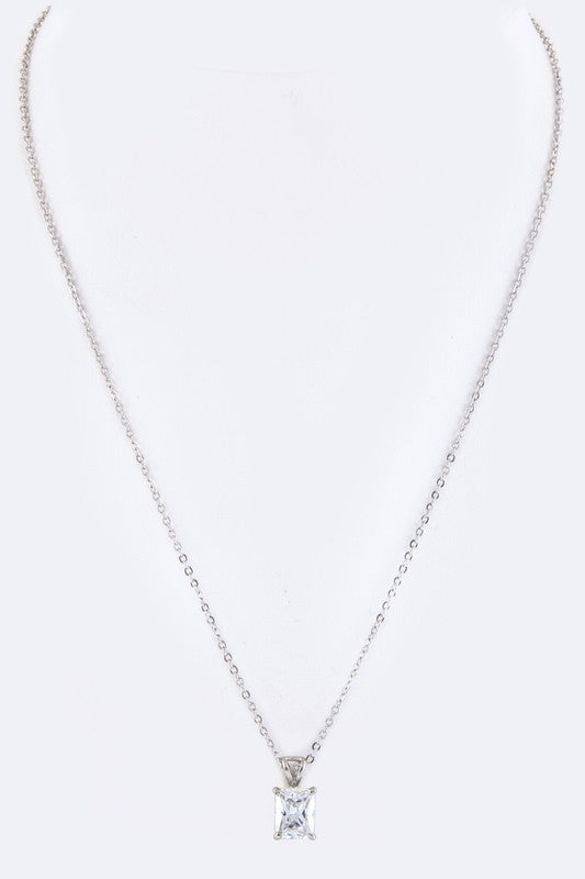 Square CZ Pendant - Fuzzys Fashion USA