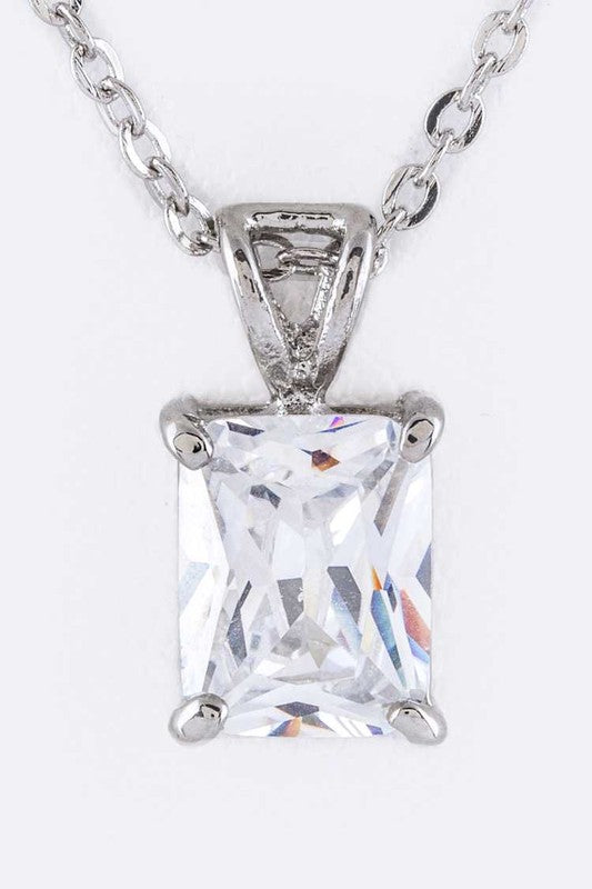Square CZ Pendant - Fuzzys Fashion USA