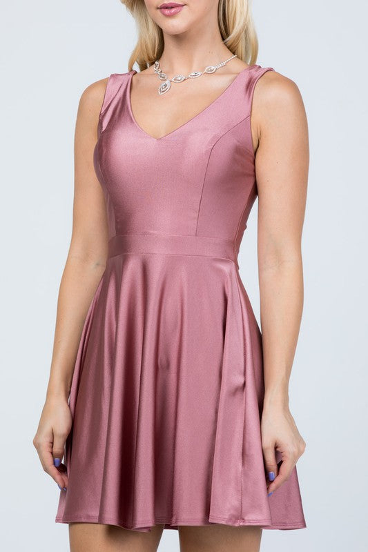 Sleeveless Dalia fit and flared tricot dress - Fuzzys Fashion USA
