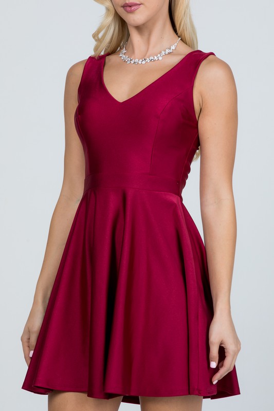 Sleeveless Dalia fit and flared tricot dress - Fuzzys Fashion USA