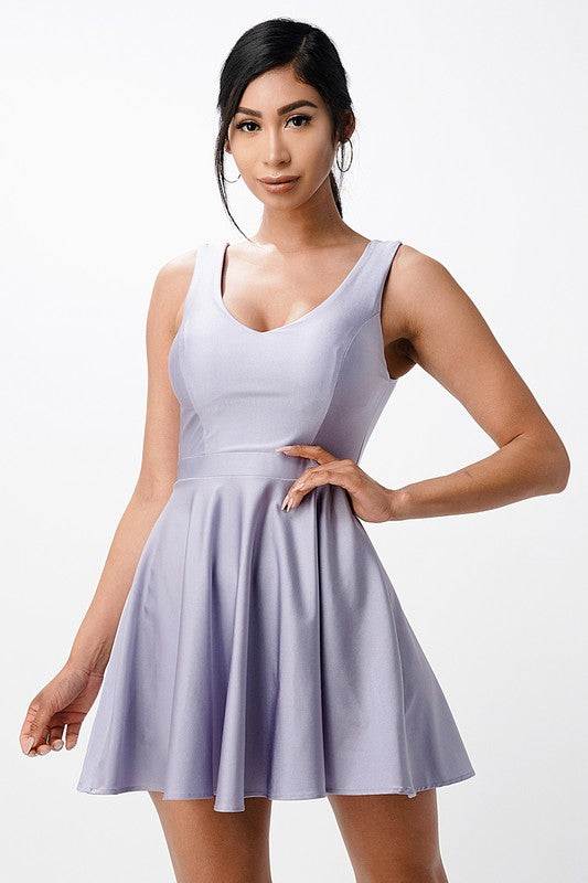 Sleeveless Dalia fit and flared tricot dress - Fuzzys Fashion USA