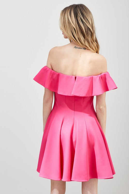 A Line Ruffle Dress - Fuzzys Fashion USA