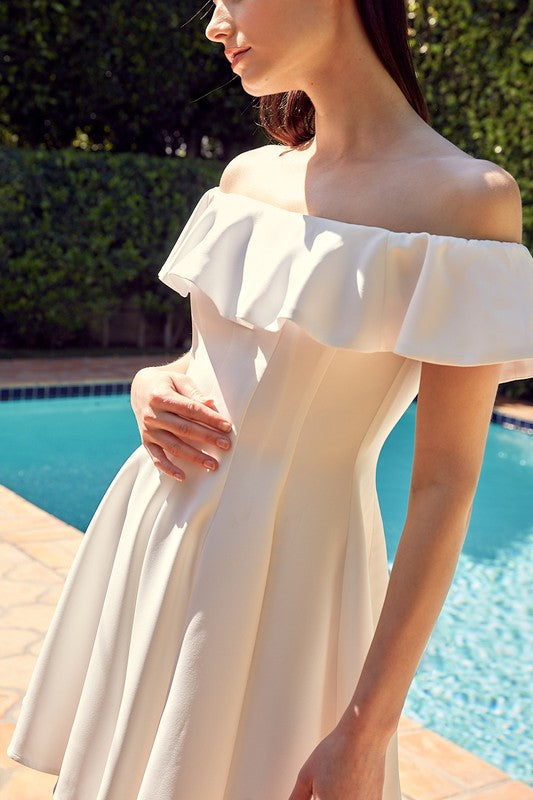 A Line Ruffle Dress - Fuzzys Fashion USA