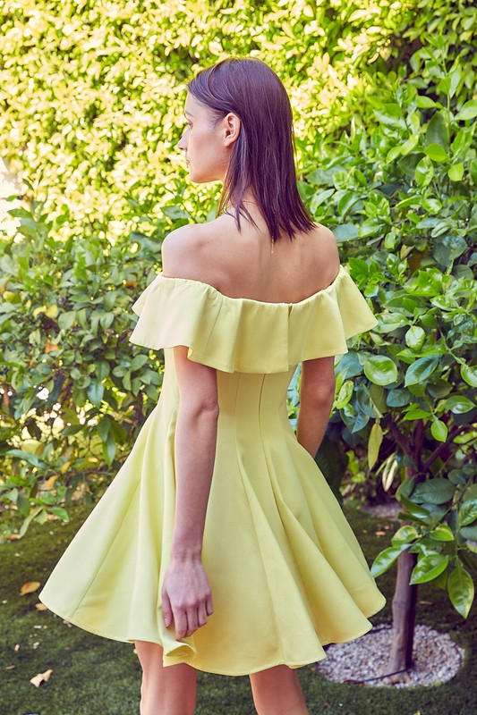 A Line Ruffle Dress - Fuzzys Fashion USA