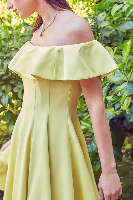 A Line Ruffle Dress - Fuzzys Fashion USA