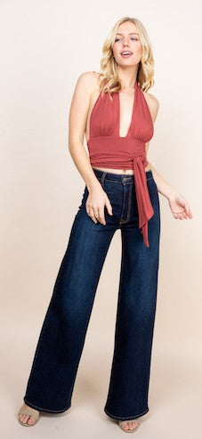 Western Wide leg jeans, baggy denim pants - Fuzzys Fashion USA