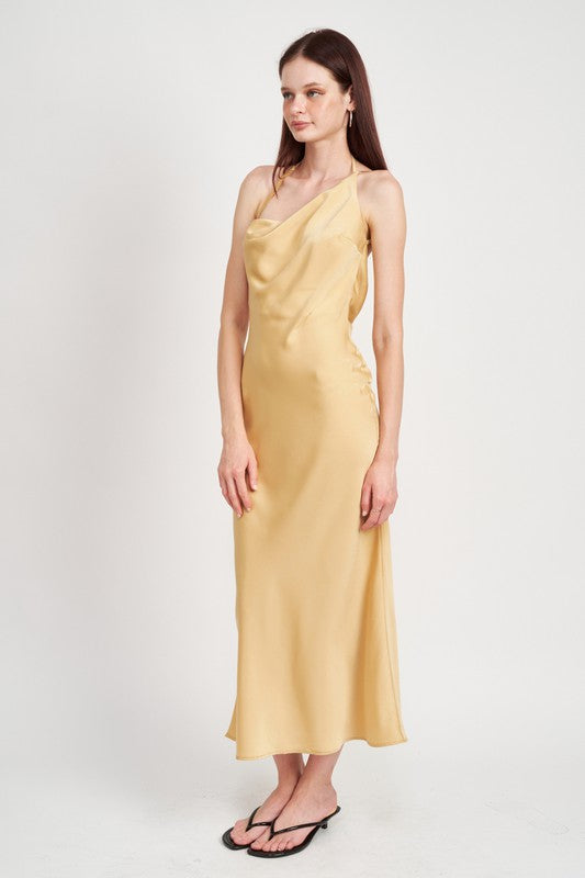 SATIN MAXI BIAS DRESS - Fuzzys Fashion USA