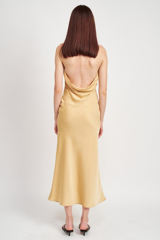 SATIN MAXI BIAS DRESS - Fuzzys Fashion USA