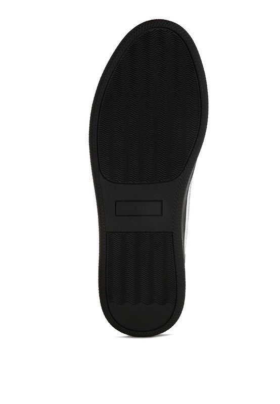 Kyniska Metallic Faux Leather Everyday Sneakers - Fuzzys Fashion USA