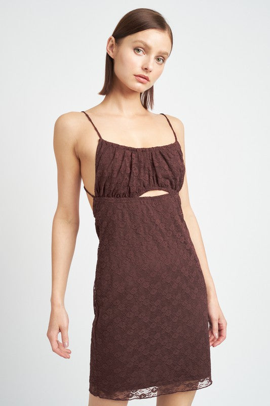 SPAGHETTI STRAP RUCHED BUST MINI DRESS - Fuzzys Fashion USA