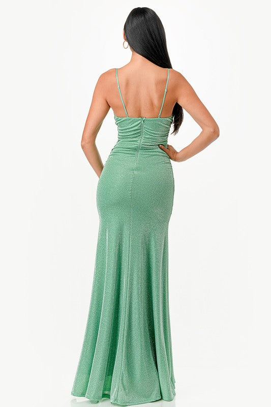 Sparking cowl neck long dress - Fuzzys Fashion USA