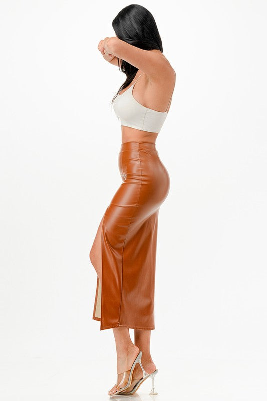 Open slit pencil skirt - Fuzzys Fashion USA