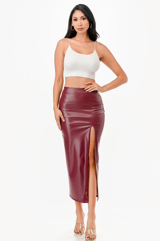 Open slit pencil skirt - Fuzzys Fashion USA