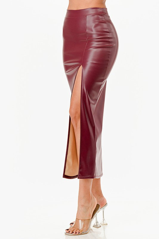 Open slit pencil skirt - Fuzzys Fashion USA