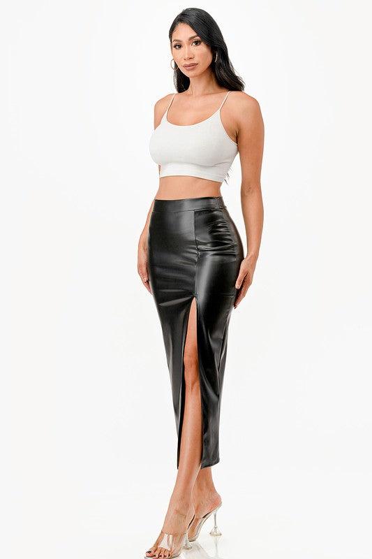 Open slit pencil skirt - Fuzzys Fashion USA