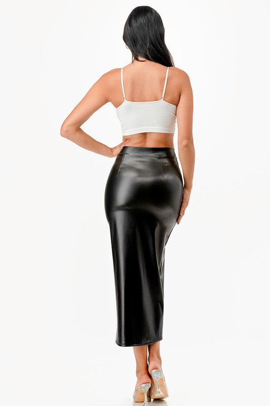 Open slit pencil skirt - Fuzzys Fashion USA