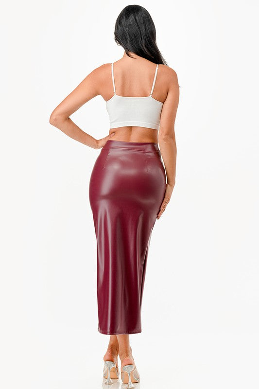 Open slit pencil skirt - Fuzzys Fashion USA