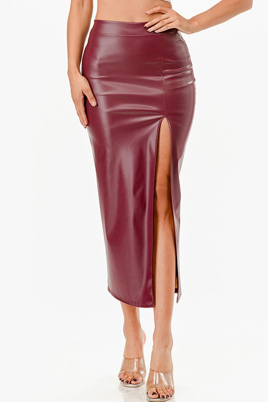 Open slit pencil skirt - Fuzzys Fashion USA