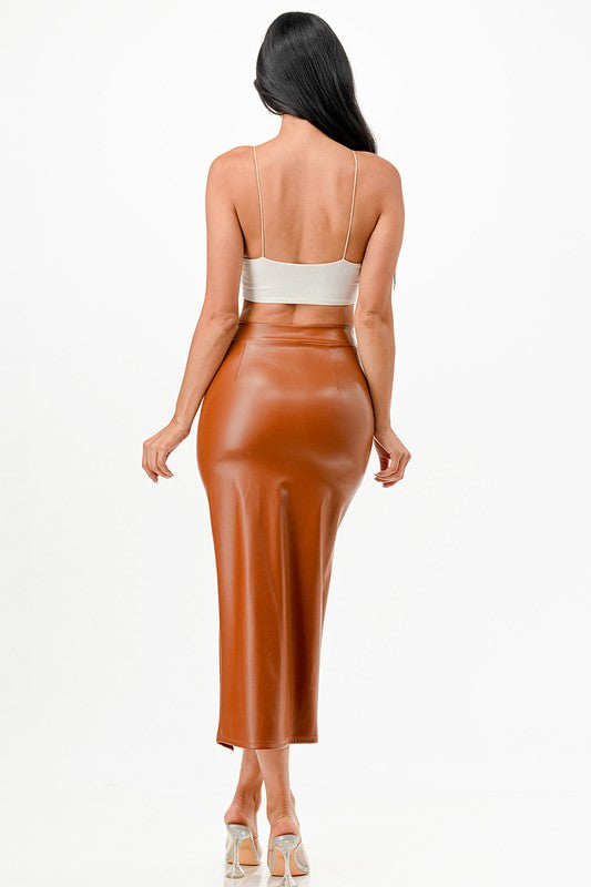 Open slit pencil skirt - Fuzzys Fashion USA