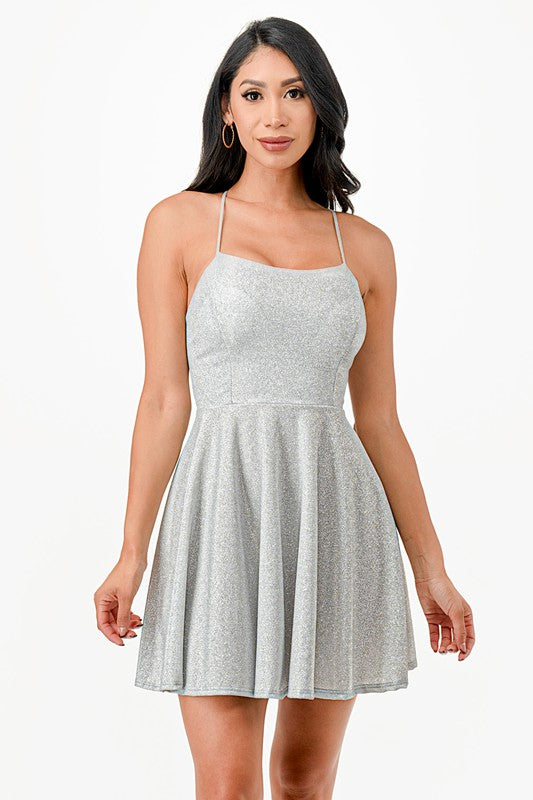 Glittered Flare Dress - Fuzzys Fashion USA