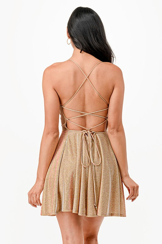Glittered Flare Dress - Fuzzys Fashion USA