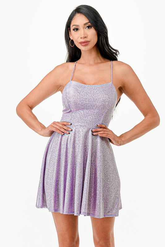 Glittered Flare Dress - Fuzzys Fashion USA