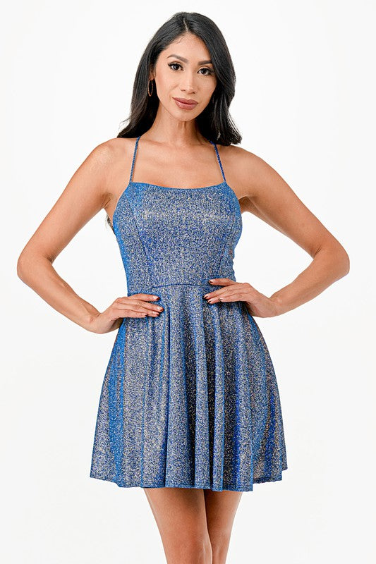 Glittered Flare Dress - Fuzzys Fashion USA