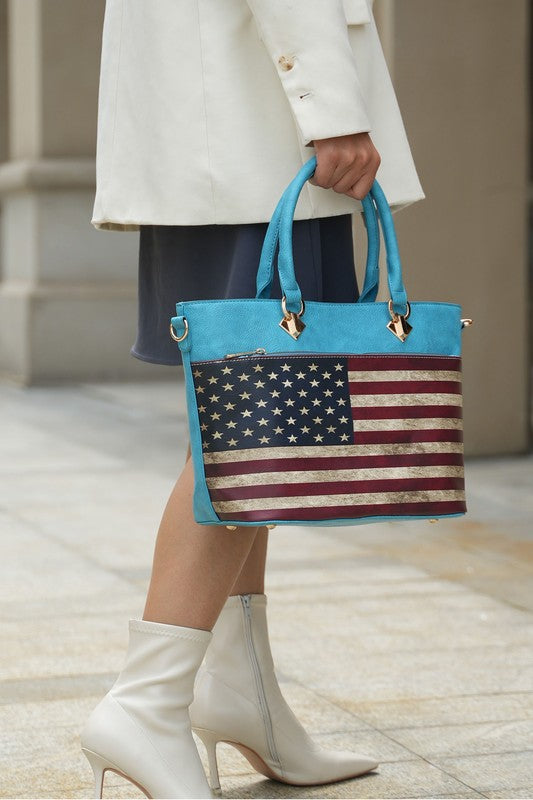 MKF Lilian Women's FLAG Tote Bag by Mia K - Fuzzys Fashion USA