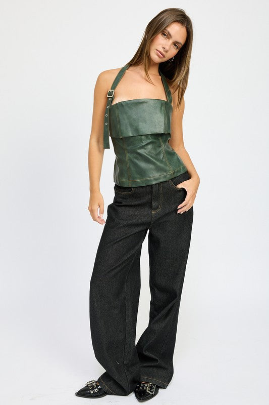 FLEECE LINED DENIM PANTS - Fuzzys Fashion USA