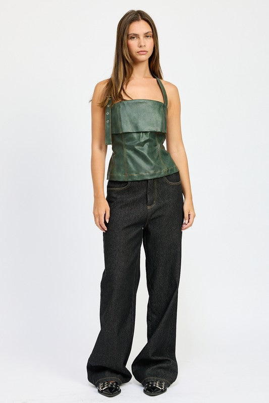 FLEECE LINED DENIM PANTS - Fuzzys Fashion USA
