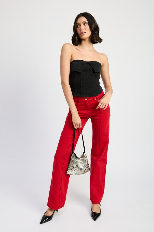 FOLD OVER CORSET TOP - Fuzzys Fashion USA