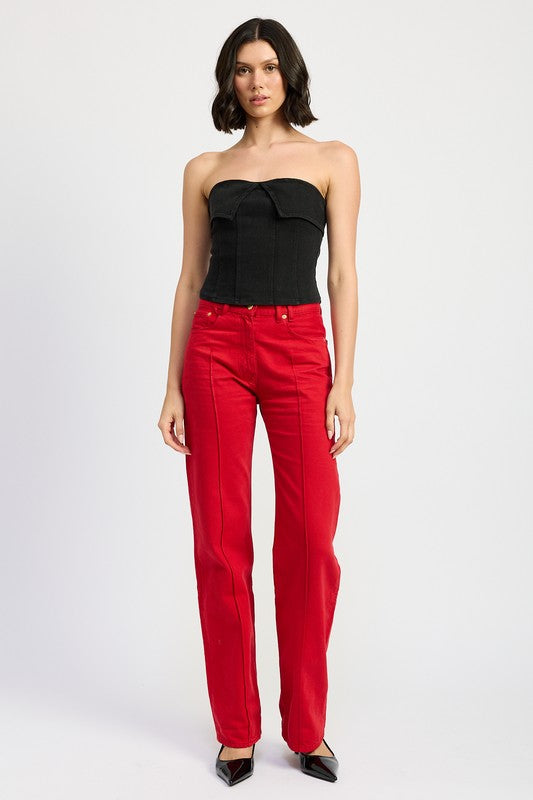 FOLD OVER CORSET TOP - Fuzzys Fashion USA