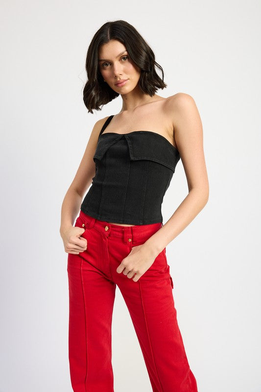 FOLD OVER CORSET TOP - Fuzzys Fashion USA