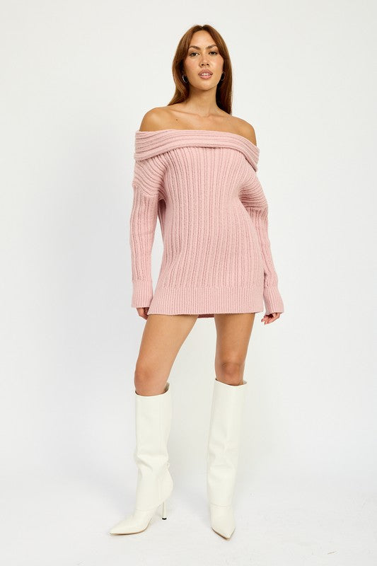 OVERSIZED OFF SHOULDER SWEATER - Fuzzys Fashion USA