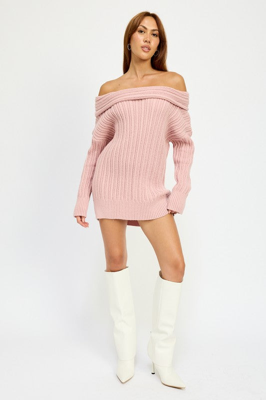 OVERSIZED OFF SHOULDER SWEATER - Fuzzys Fashion USA