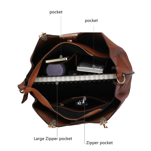 MKF Kane Women's Satchel Bag with Wallet by Mia K - Fuzzys Fashion USA