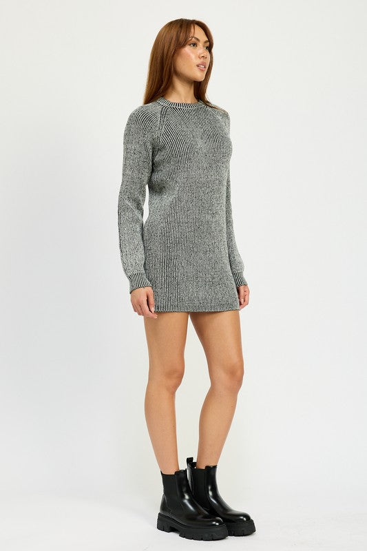 MOCK NECK MINI RIB DRESS - Fuzzys Fashion USA