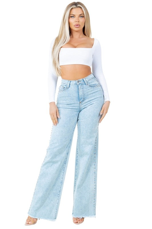 Brooklyn Studded Jean - Fuzzys Fashion USA