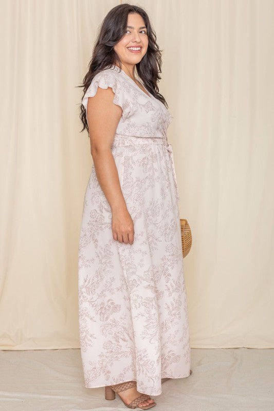 Floral Surplice Sash Sundress no lining - Fuzzys Fashion USA