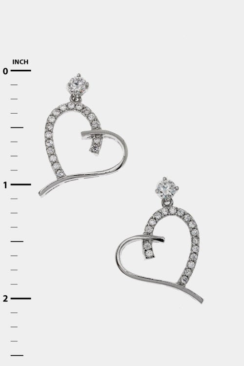 Dangling Heart CZ Earrings - Fuzzys Fashion USA