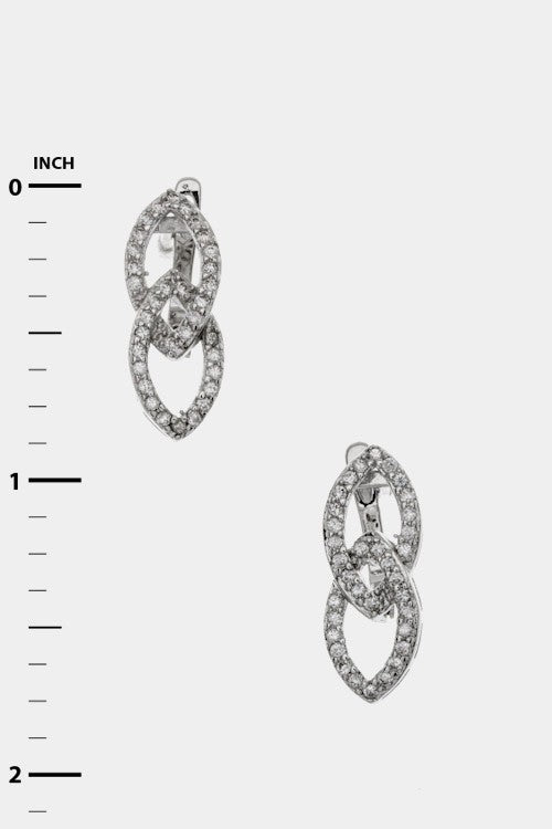 Linked CZ Hoop Earrings - Fuzzys Fashion USA