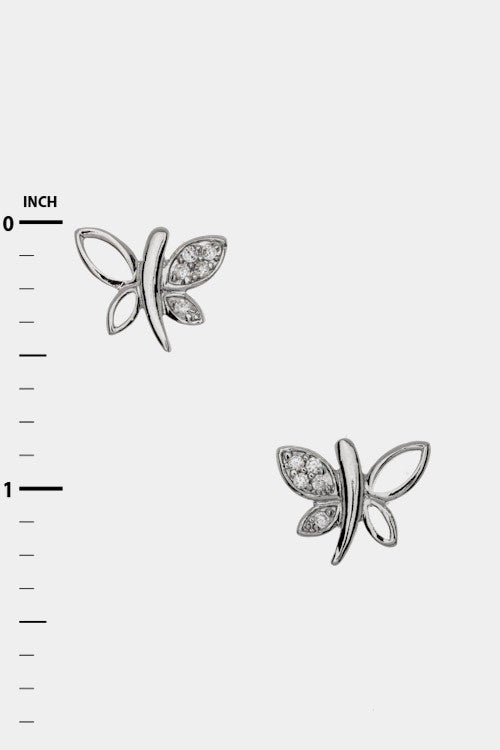 CZ Butterfly Studs - Fuzzys Fashion USA