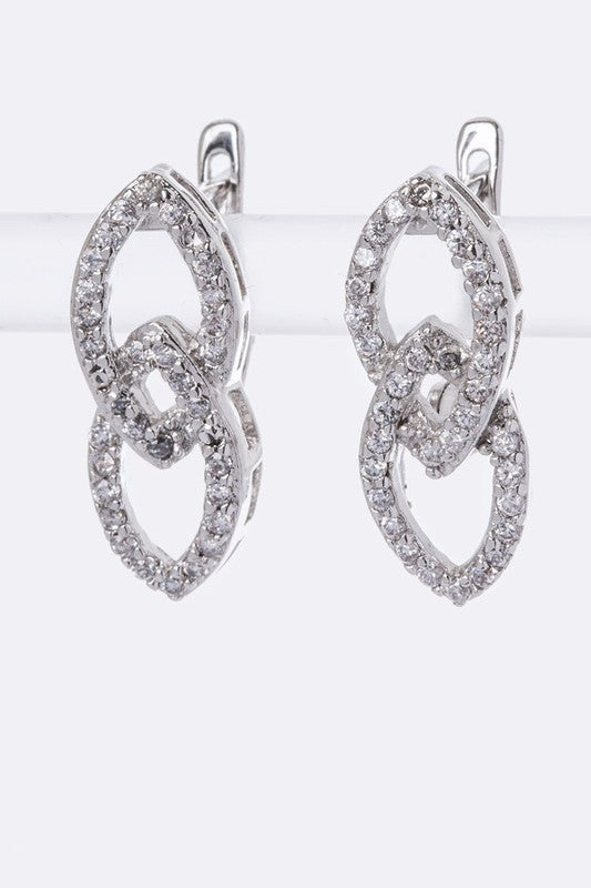 Linked CZ Hoop Earrings - Fuzzys Fashion USA
