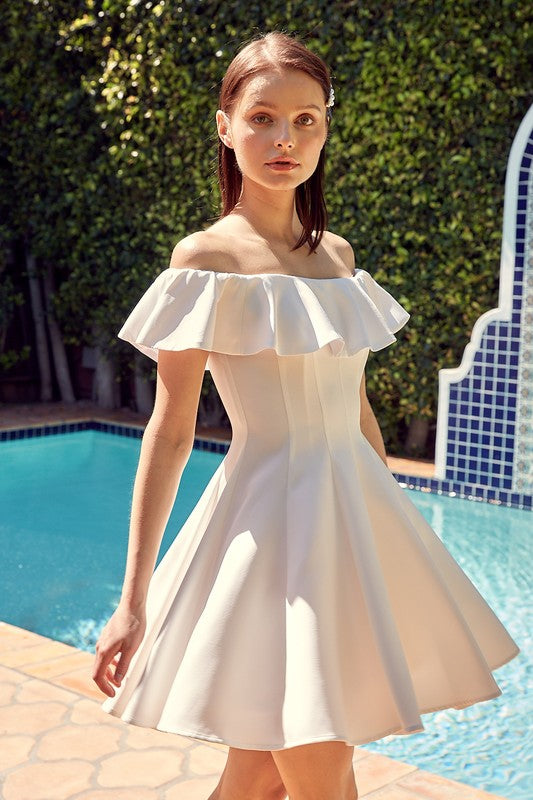 A Line Ruffle Dress - Fuzzys Fashion USA