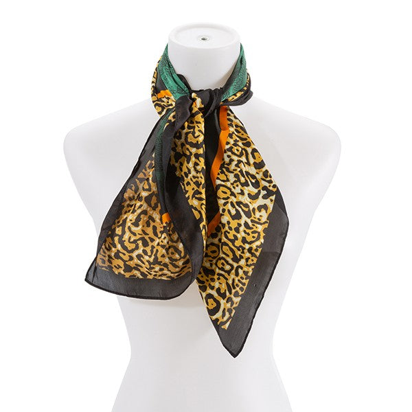 LEOPARD PRINT SILK FASHION SCARF - Fuzzys Fashion USA