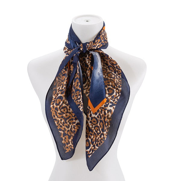 LEOPARD PRINT SILK FASHION SCARF - Fuzzys Fashion USA