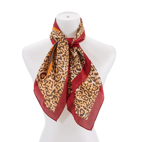 LEOPARD PRINT SILK FASHION SCARF - Fuzzys Fashion USA