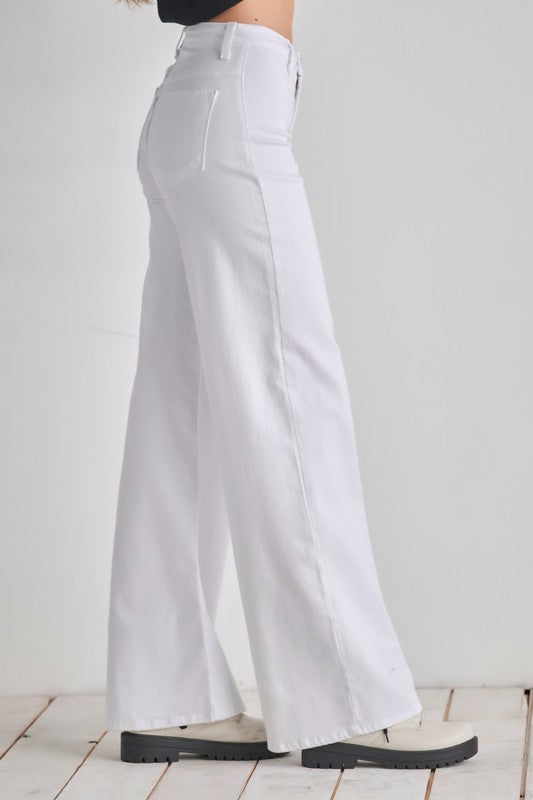 Western Wide leg jeans, baggy denim pants - Fuzzys Fashion USA