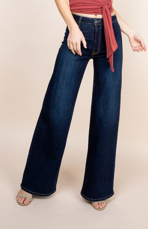 Western Wide leg jeans, baggy denim pants - Fuzzys Fashion USA