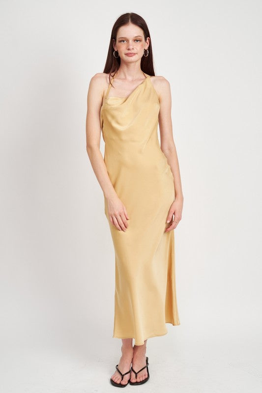 SATIN MAXI BIAS DRESS - Fuzzys Fashion USA